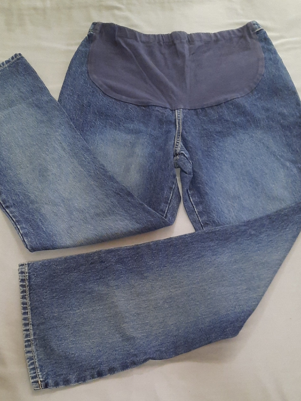 Baby and Me's Maternity Blue Denim Jeans with Stretch Panel - Size M